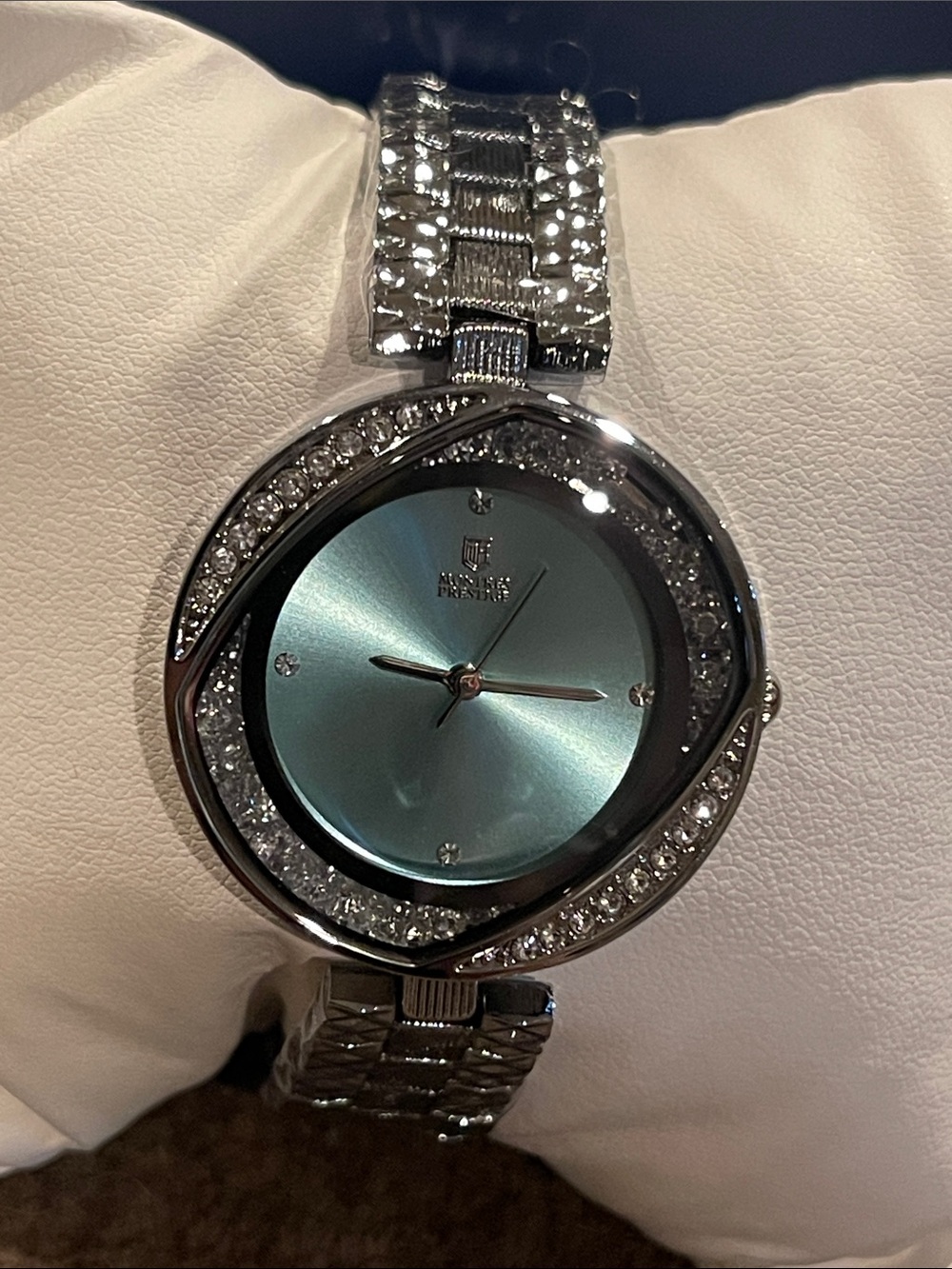 Crystal-Accent Women's Watch in Teal and Silver MPW-0224